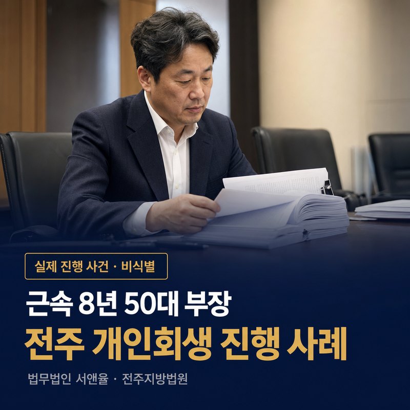 개인회생 금지명령, 독촉을 언제 멈출 수 있나｜전주 50대 부장 개시결정 사례 — 이해를 돕기 위한 연출 이미지