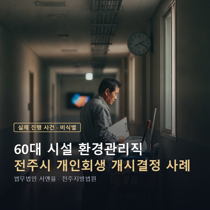 개인회생 수임료, 한꺼번에 내야 할까|전주 60대 개시결정 사례 — 이해를 돕기 위한 연출 이미지
